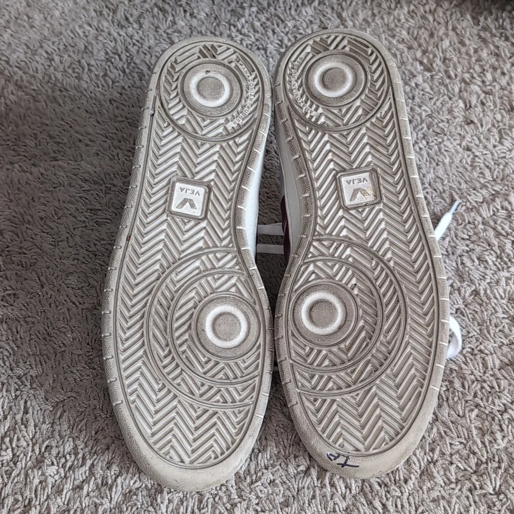 Veja V-12 Leather Men's White Sneakers Marsala Nautico Size 10.5 - Picture 7 of 10